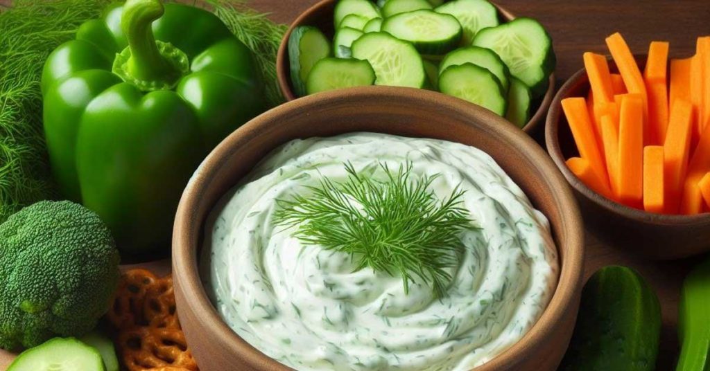 dill dip with vegetables