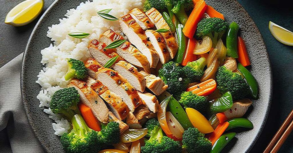 chicken vegetable skillet plated