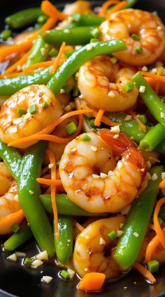 garlic shrimp with snow peas