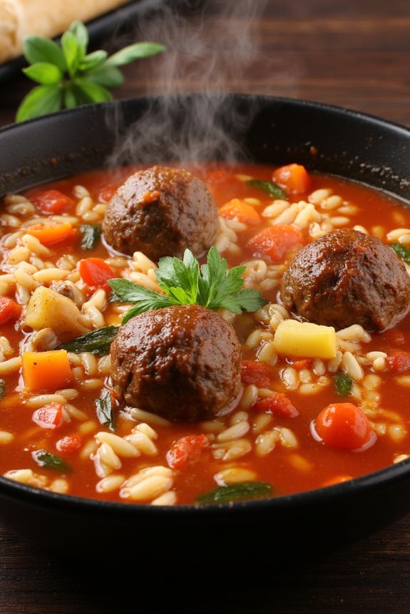 hearty italian meatball soup