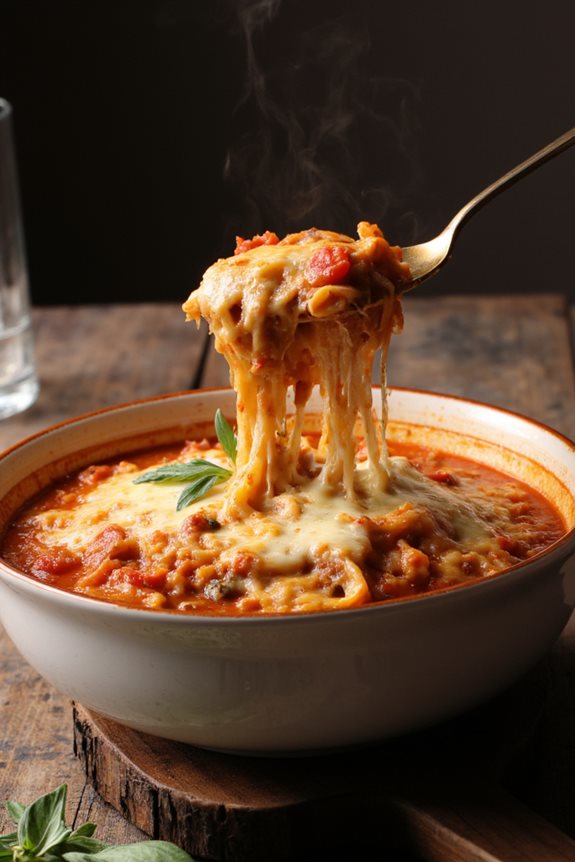 hearty lasagna cheese soup