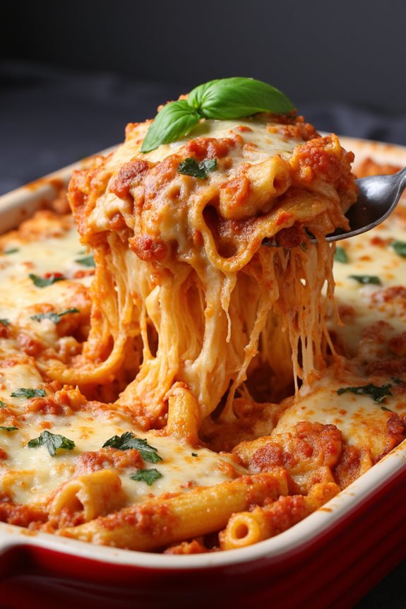 baked ziti with creamy cheese
