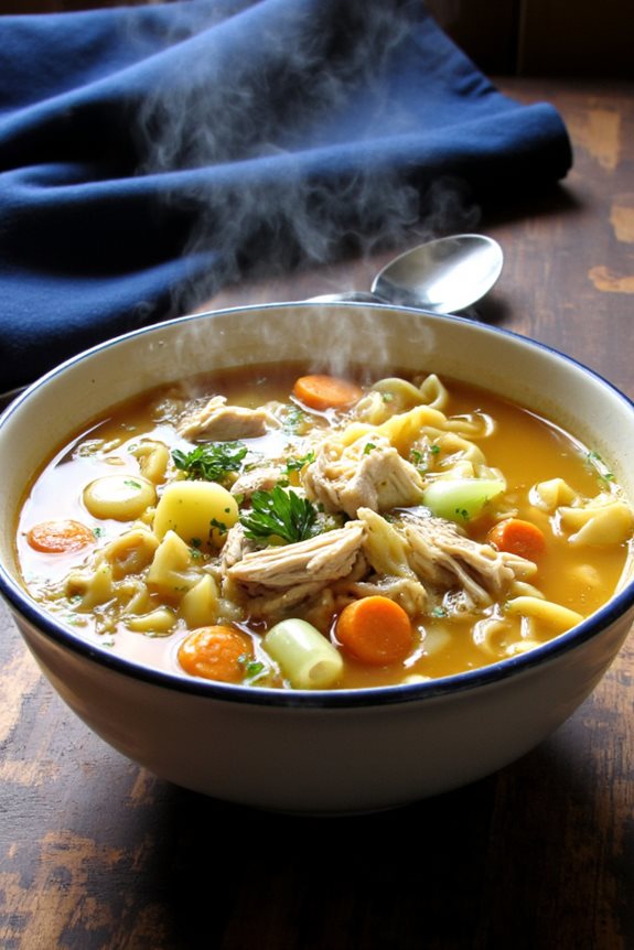 comforting chicken noodle soup