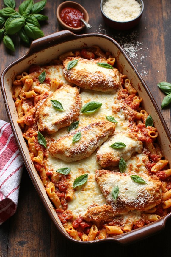 delicious chicken parmesan pasta