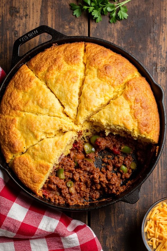 sloppy joe cornbread casserole