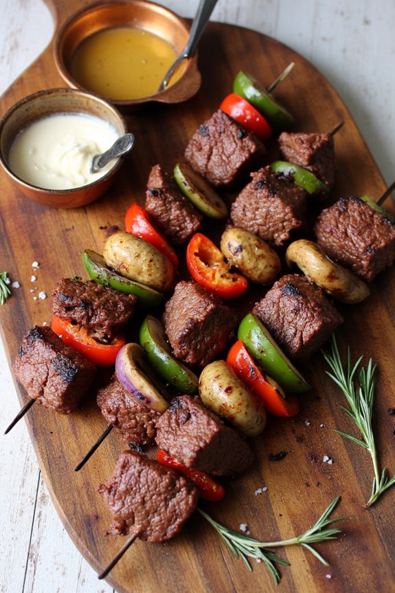 steak kabobs with butter
