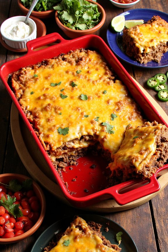 beef enchilada casserole dish