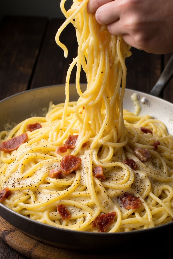 crispy bacon creamy pasta