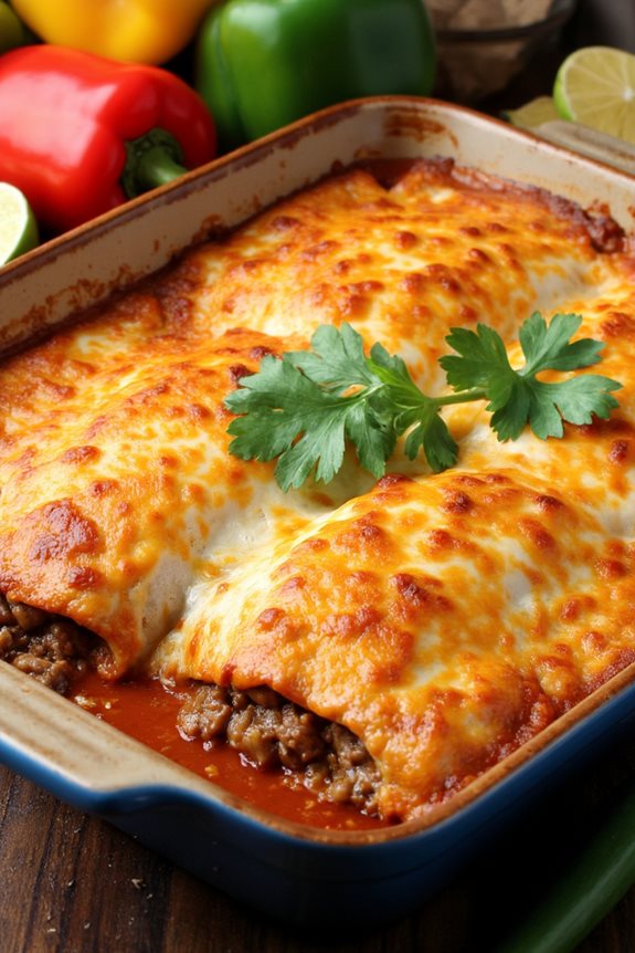 family friendly beef enchilada bake