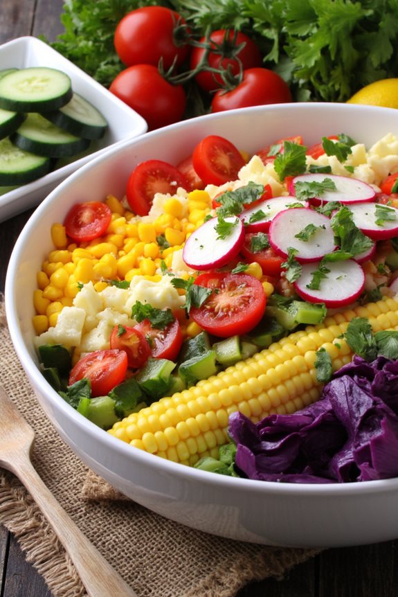 vibrant rainbow summer salad